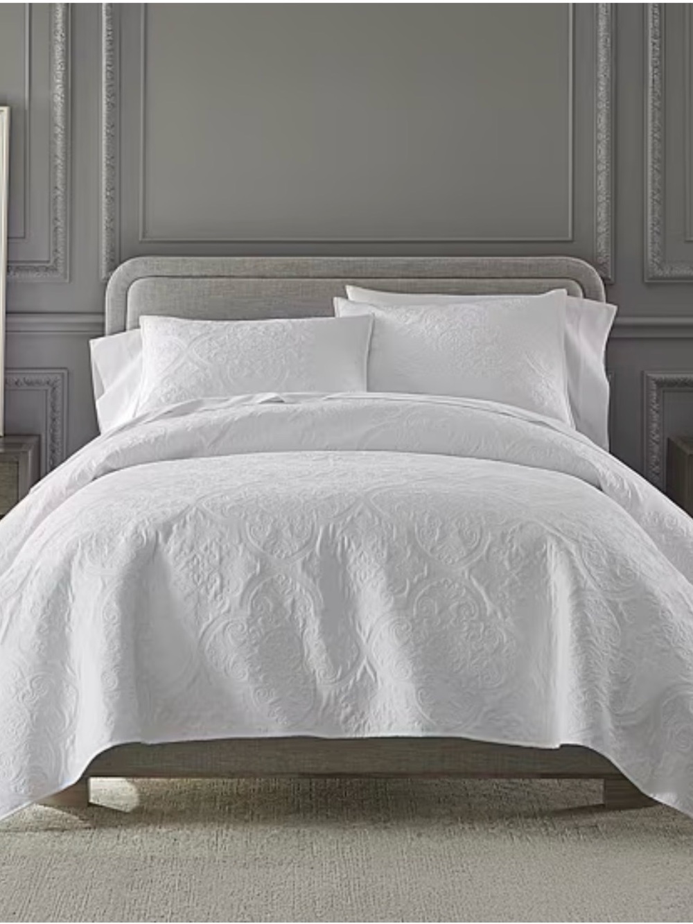 Quilted White King Quilt Set - NWT